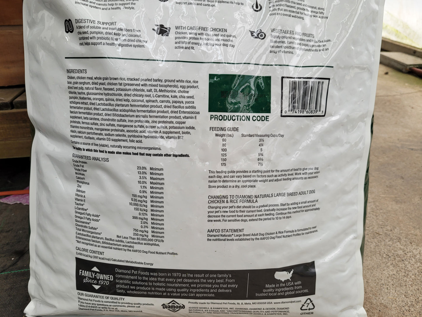 Diamond Naturals - Chicken & Rice- Large Dog- 40lbs