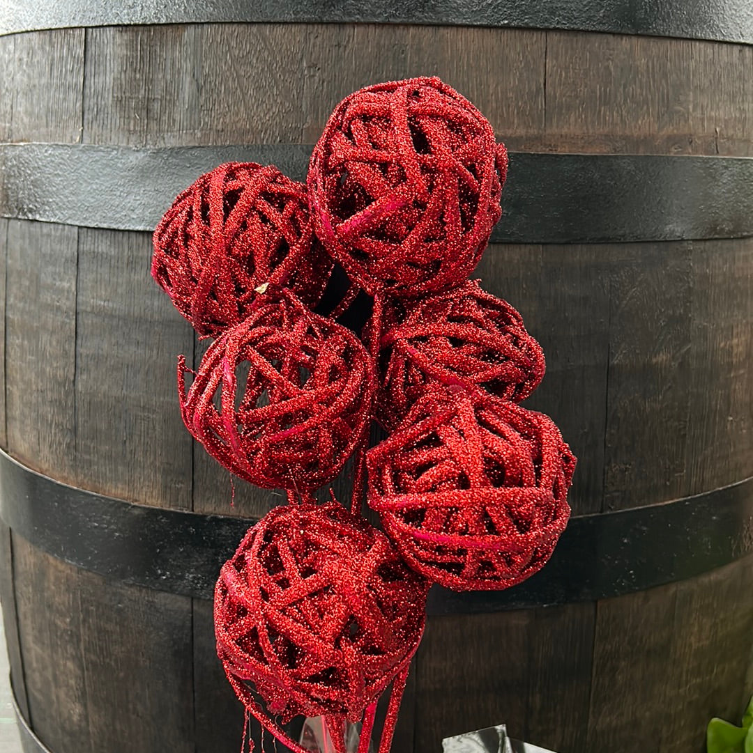 Kamboi Balls - Red glitter