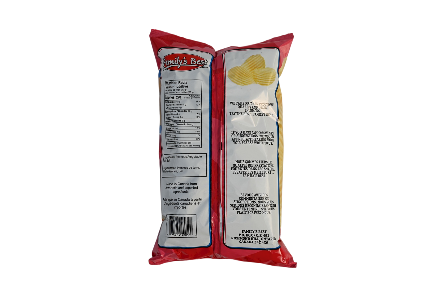 Family's Best Potato Chips - 130g