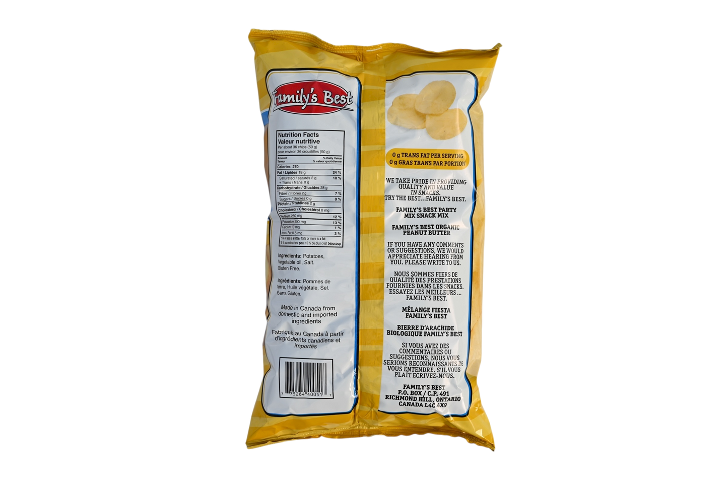 Family's Best Potato Chips - 130g