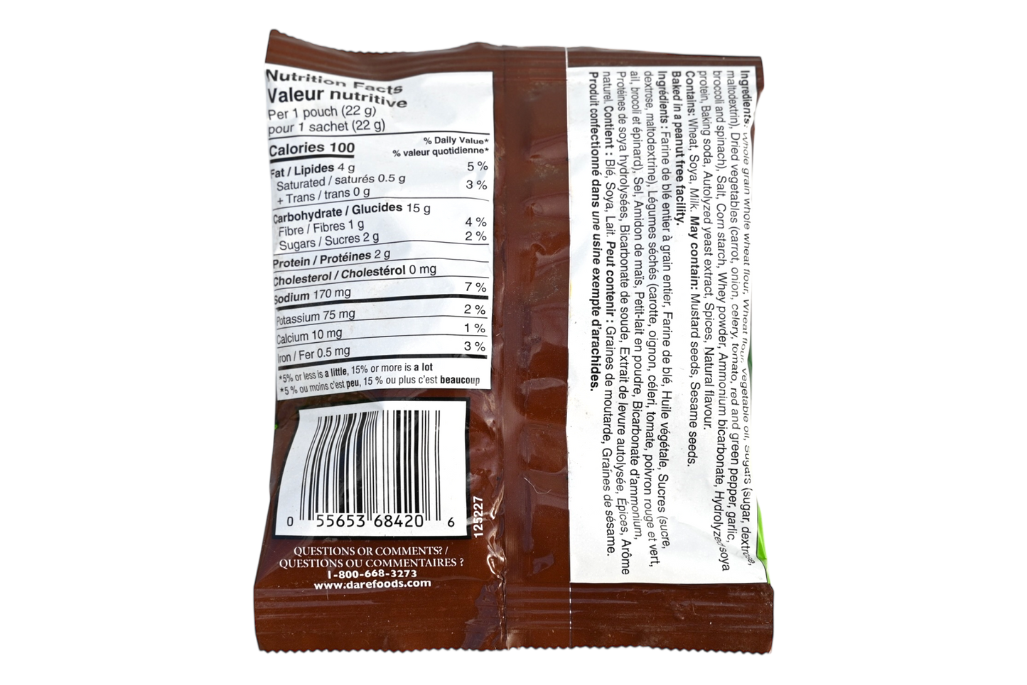 Breton Bite Size Garden Vegetable Crackers - 22g