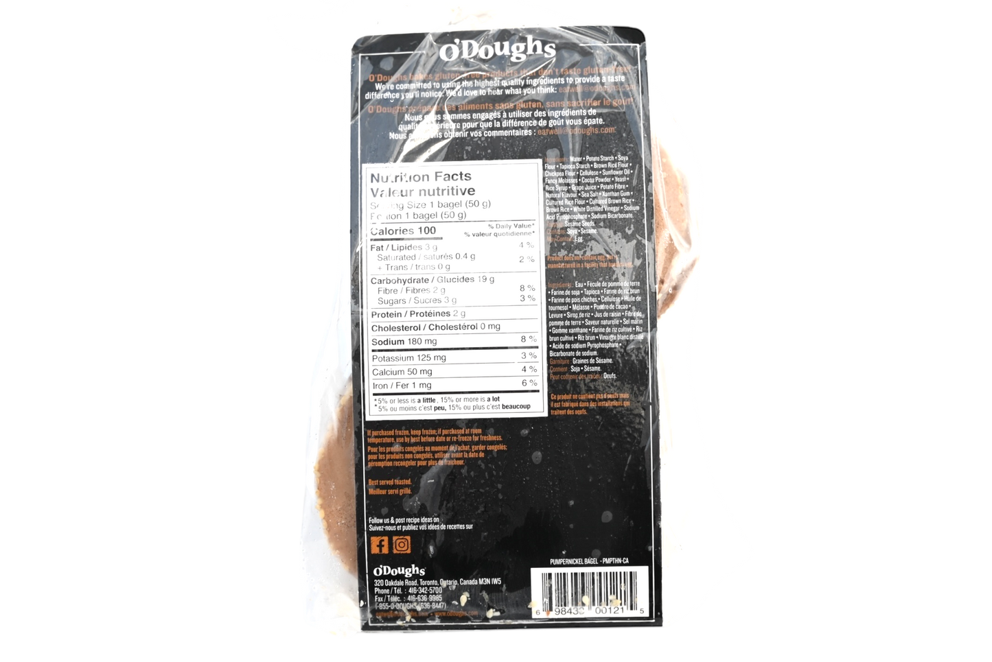 O'Doughs Gluten Free Original Pumpernickel Thins - 300g - Frozen