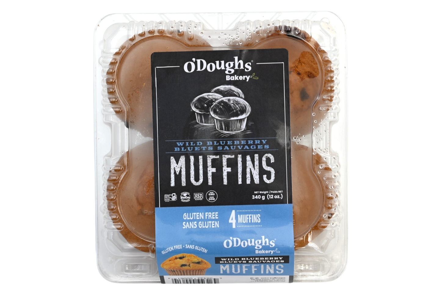 O'Doughs Gluten Free Wild Blueberry Muffins - 300g - Frozen