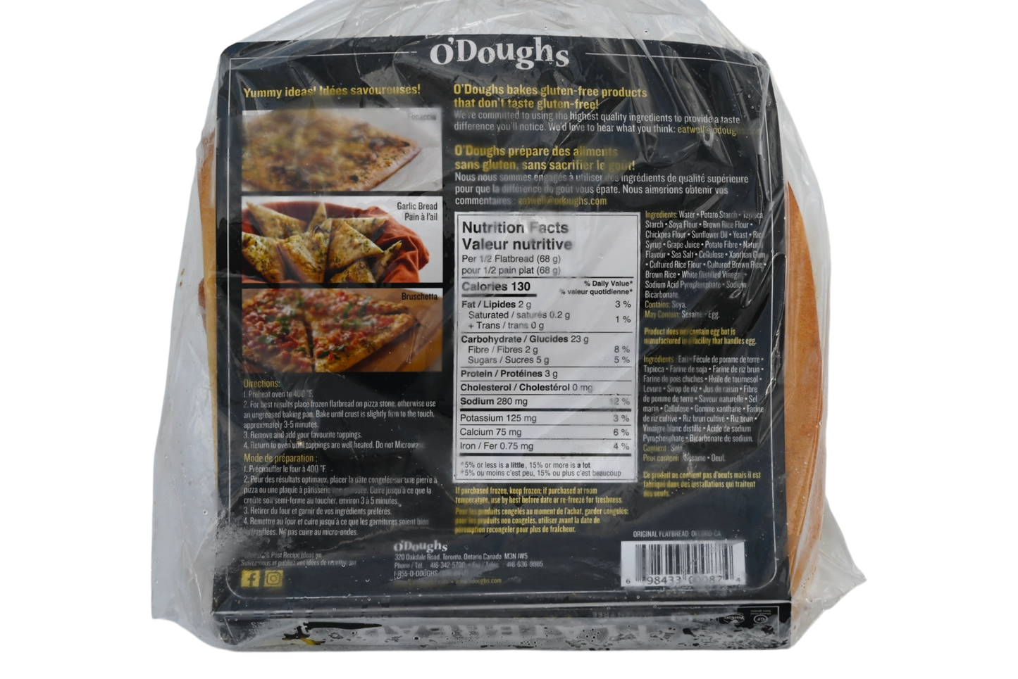 O'Doughs Gluten Free Original Flatbreads - 405g - Frozen