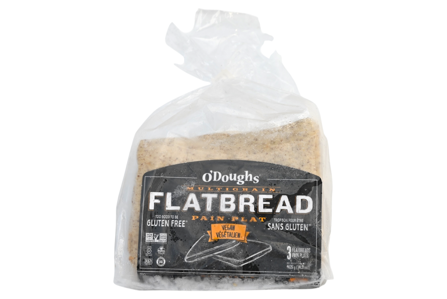 O'Doughs Gluten Free multigrain Flatbreads - 405g - Frozen