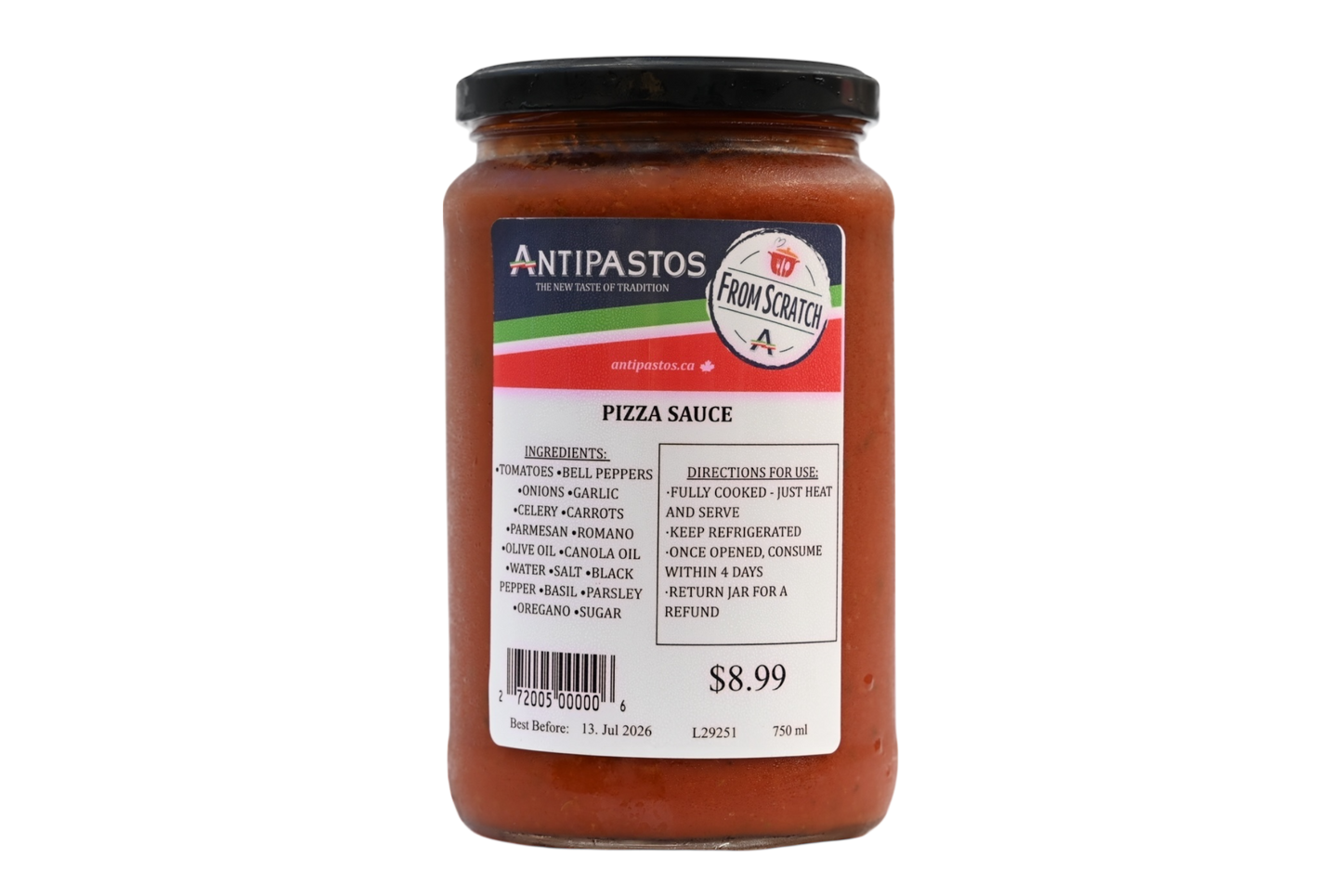 Pizza Sauce 750mL- Antipastos