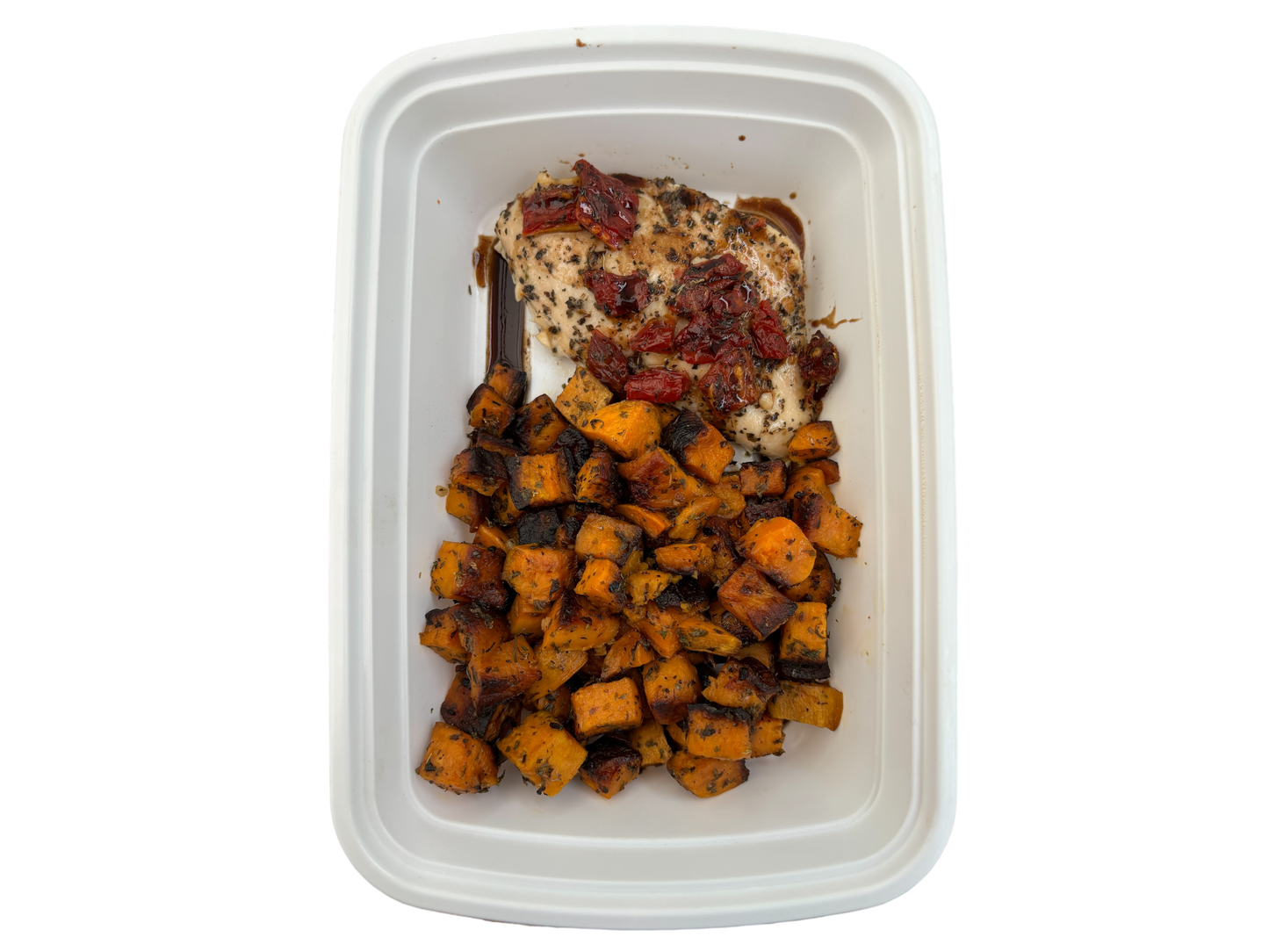 Sundried Tomato Chicken with Balsamic Glaze And Roasted Sweet Potatoes