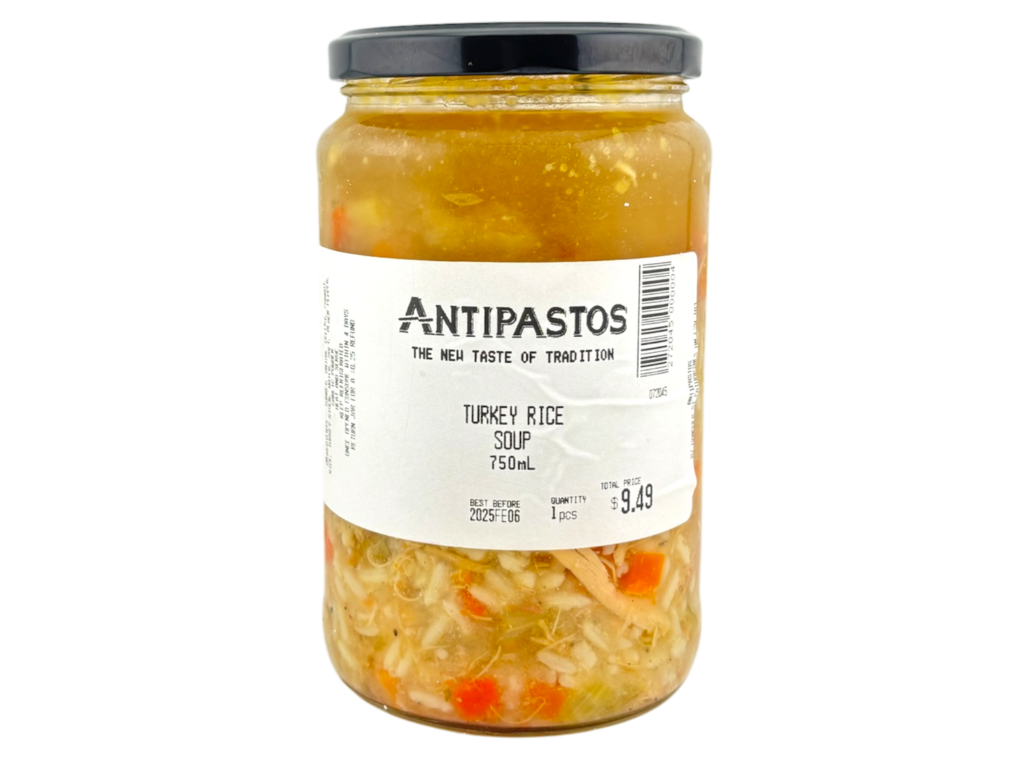 Turkey and Rice Soup 750mL- Antipastos