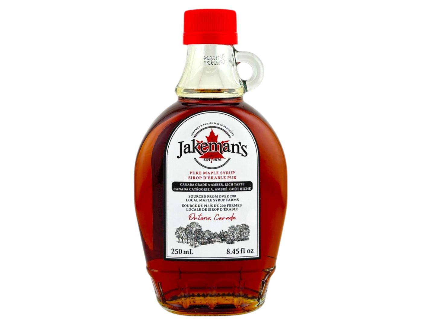 Jakeman's Pure Maple Syrup Glass Kent Jar
