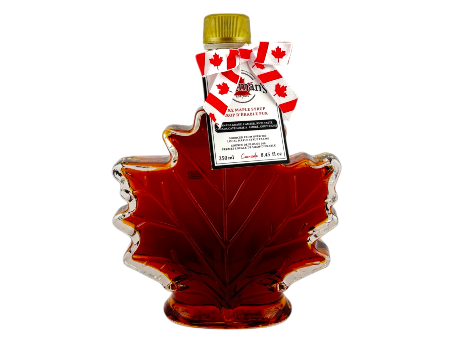 Jakeman's Pure Maple Syrup Glass Leaf Bottle - 250ml