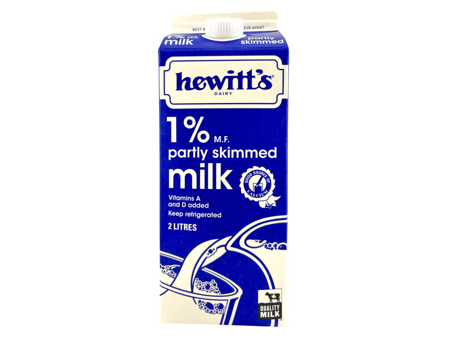 Best Before December 8, 2025 - Hewitt's Milk 1% - 2L Carton