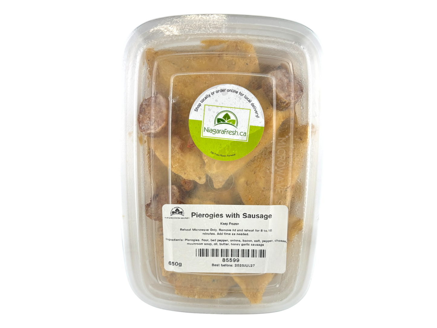 Cheddar Cheese Pierogies with Sausage