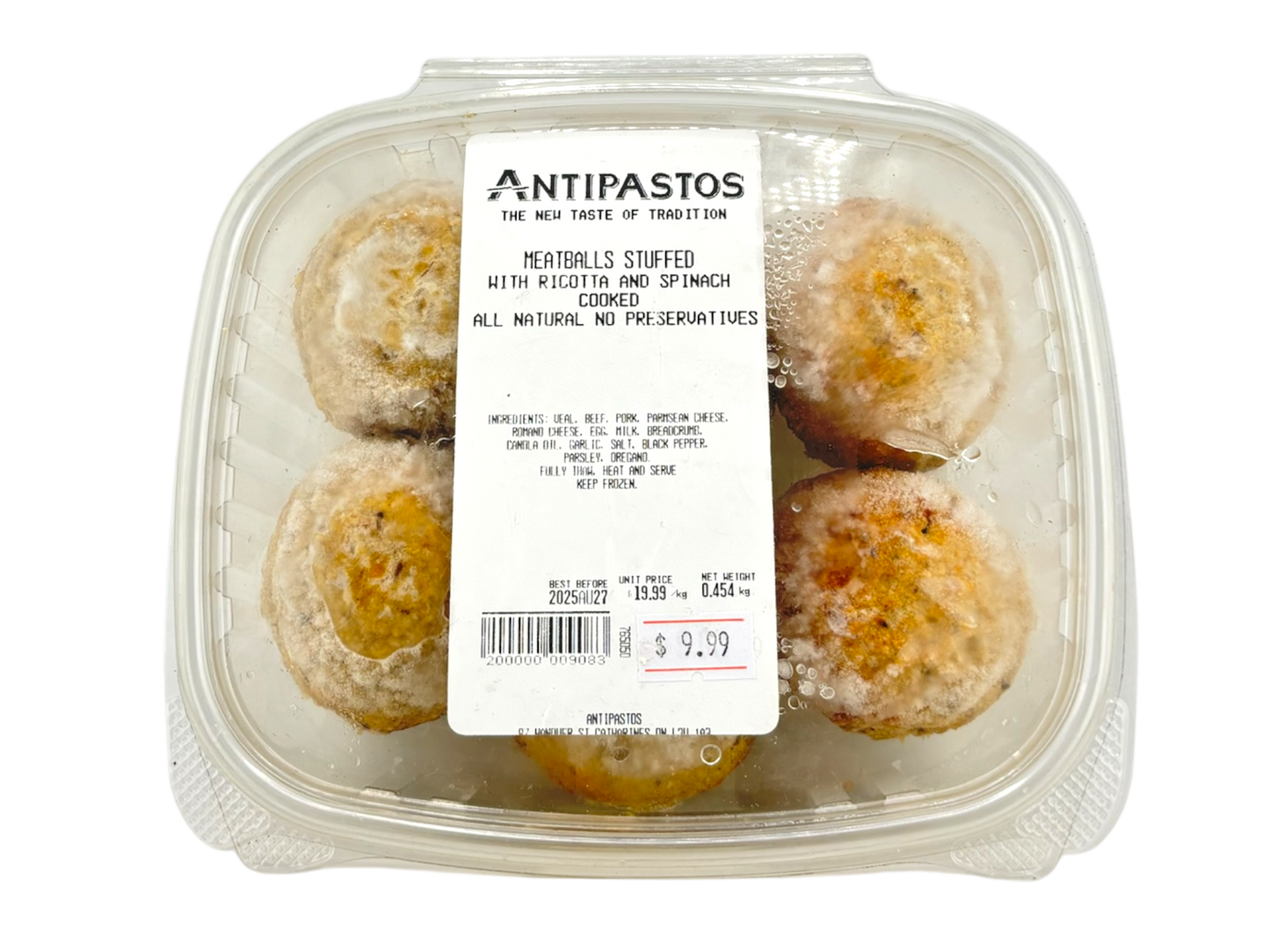 Meatballs All Beef Stuffed with Ricotta and Spinach - Antipastos