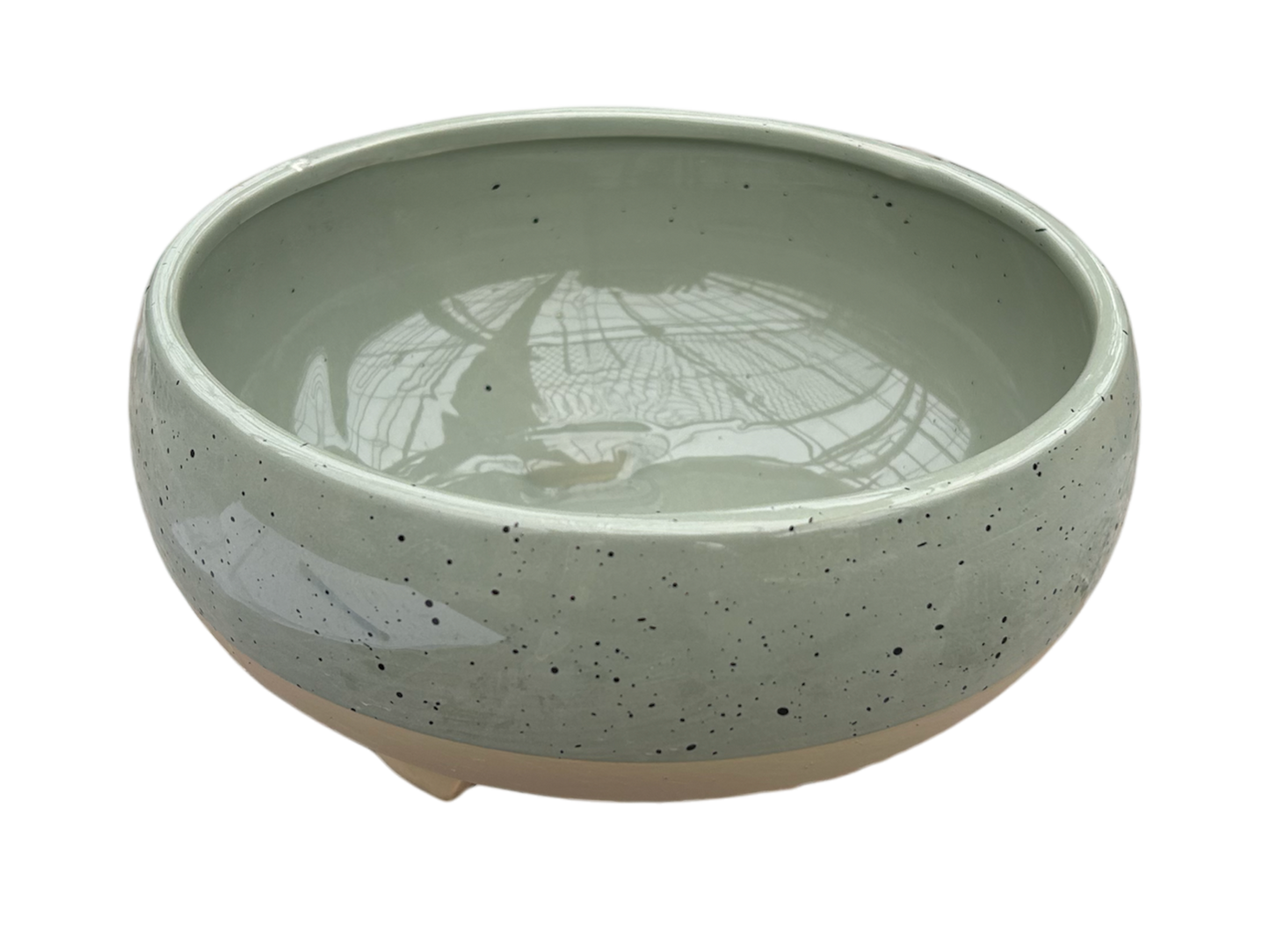 Sage speckled pot