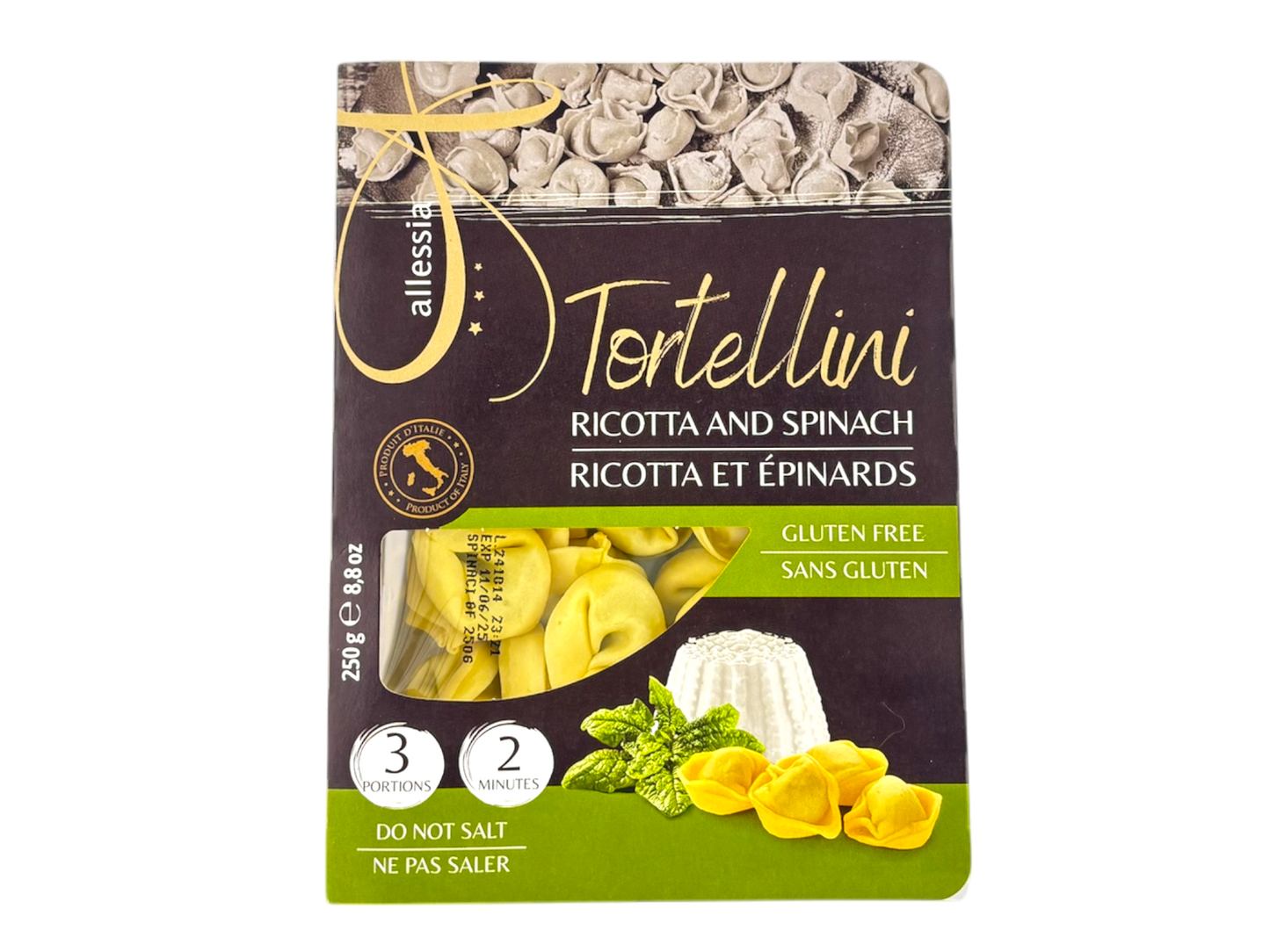 Aurora Gluten Free Tortellini - Ricotta and Spinach 250g