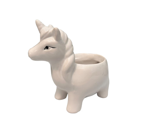 White unicorn pot