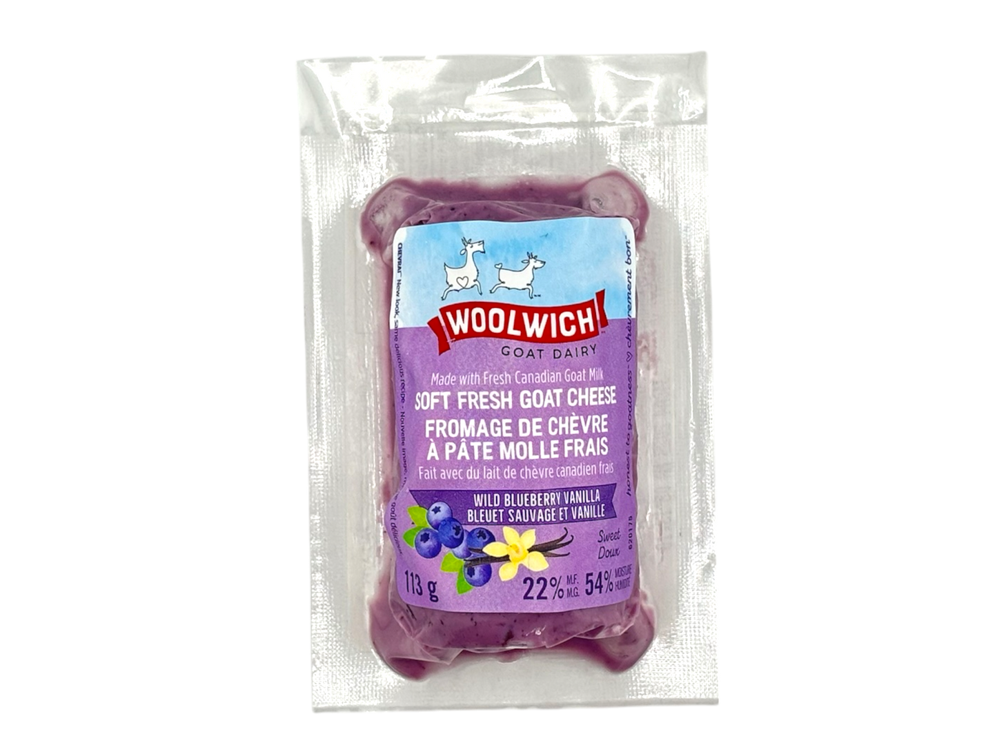Woolwich Soft Fresh Goat Cheese 113g - Wild Blueberry Vanilla