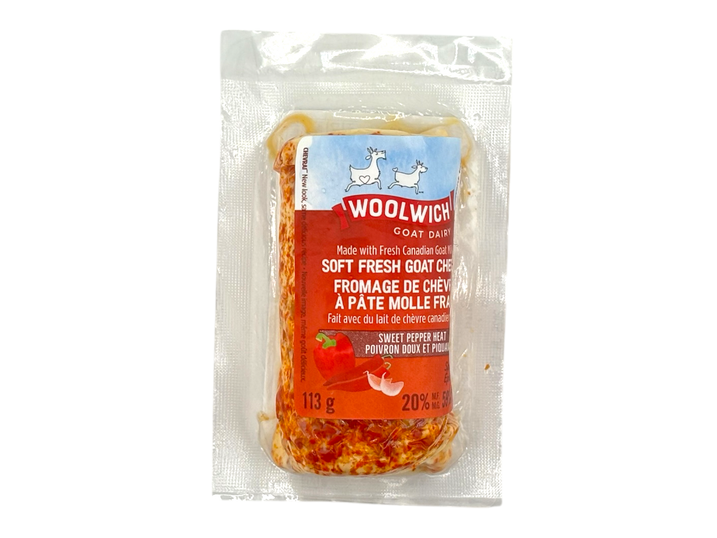 Woolwich Soft Fresh Goat Cheese 113g - Sweet Pepper Heat