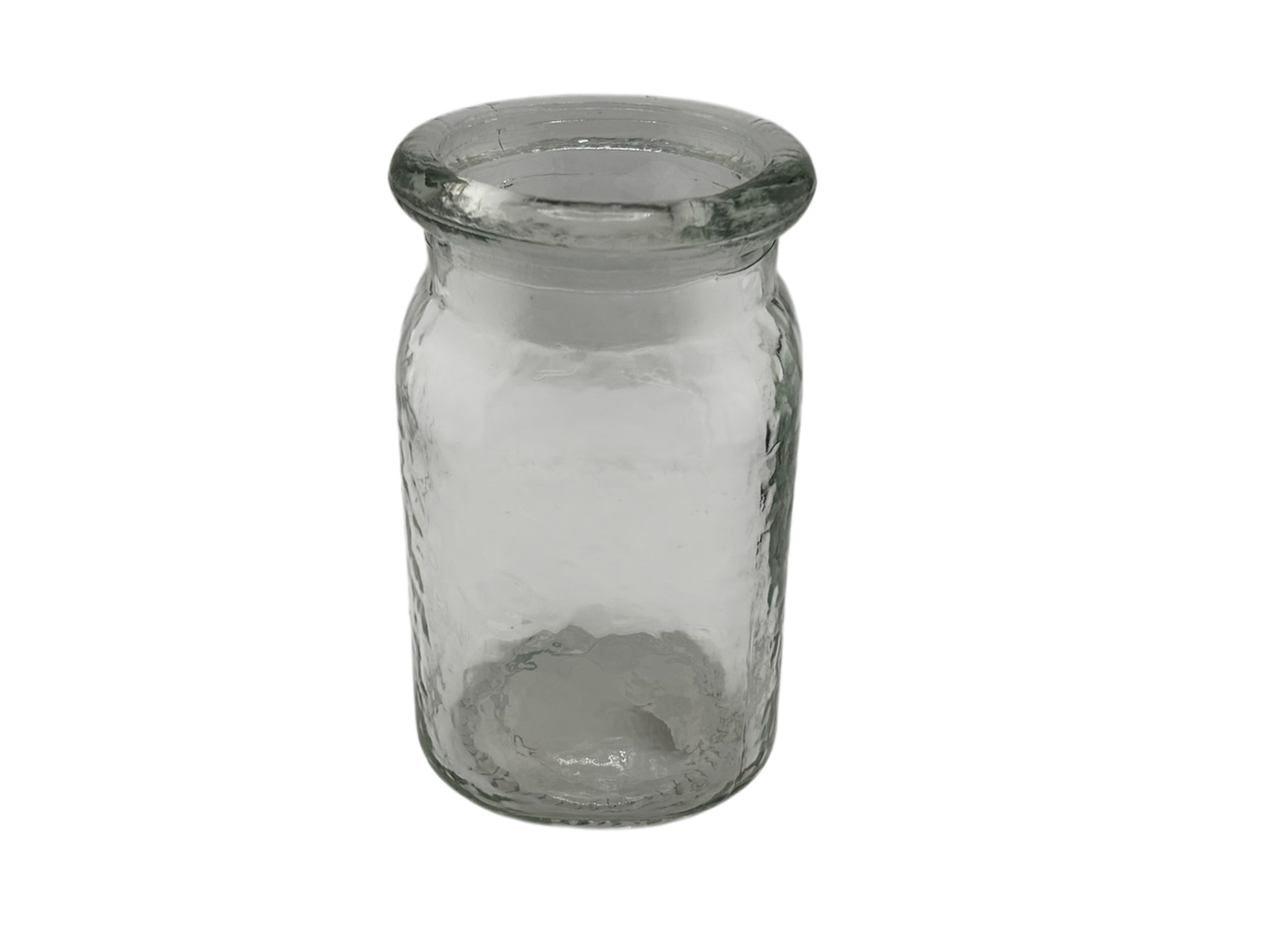 Hammered glass jar