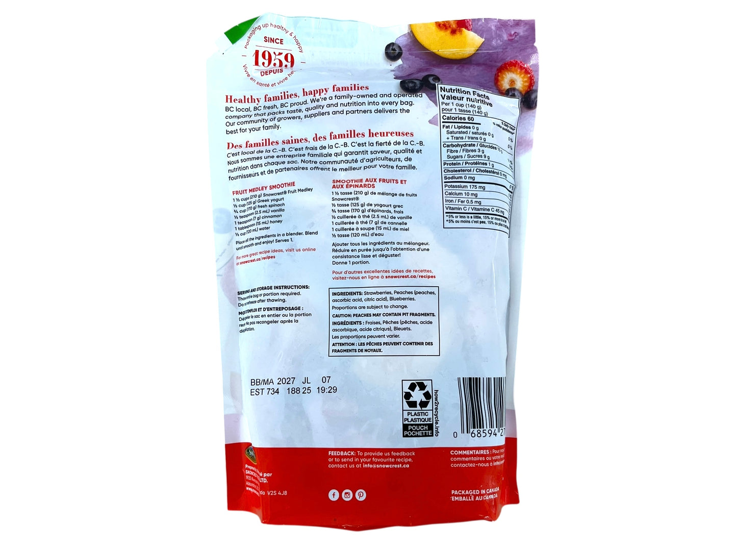 Frozen Fruit Medley - 600g