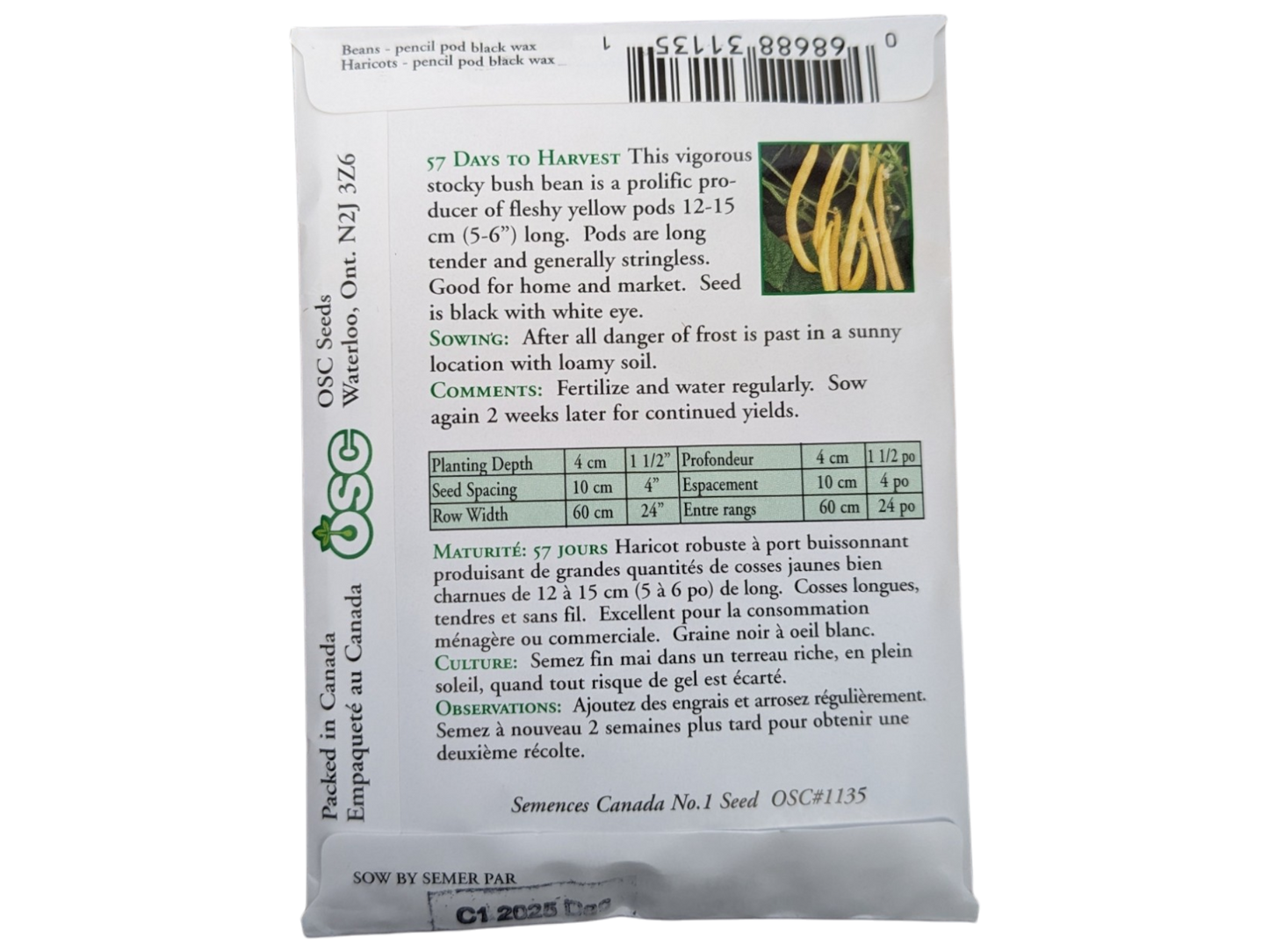 Beans Pencil Pod Black Wax