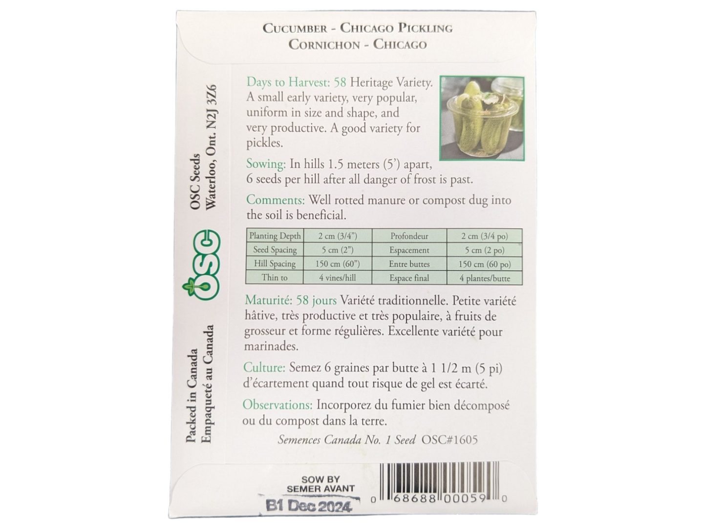 Cucumber Chicago Pickling