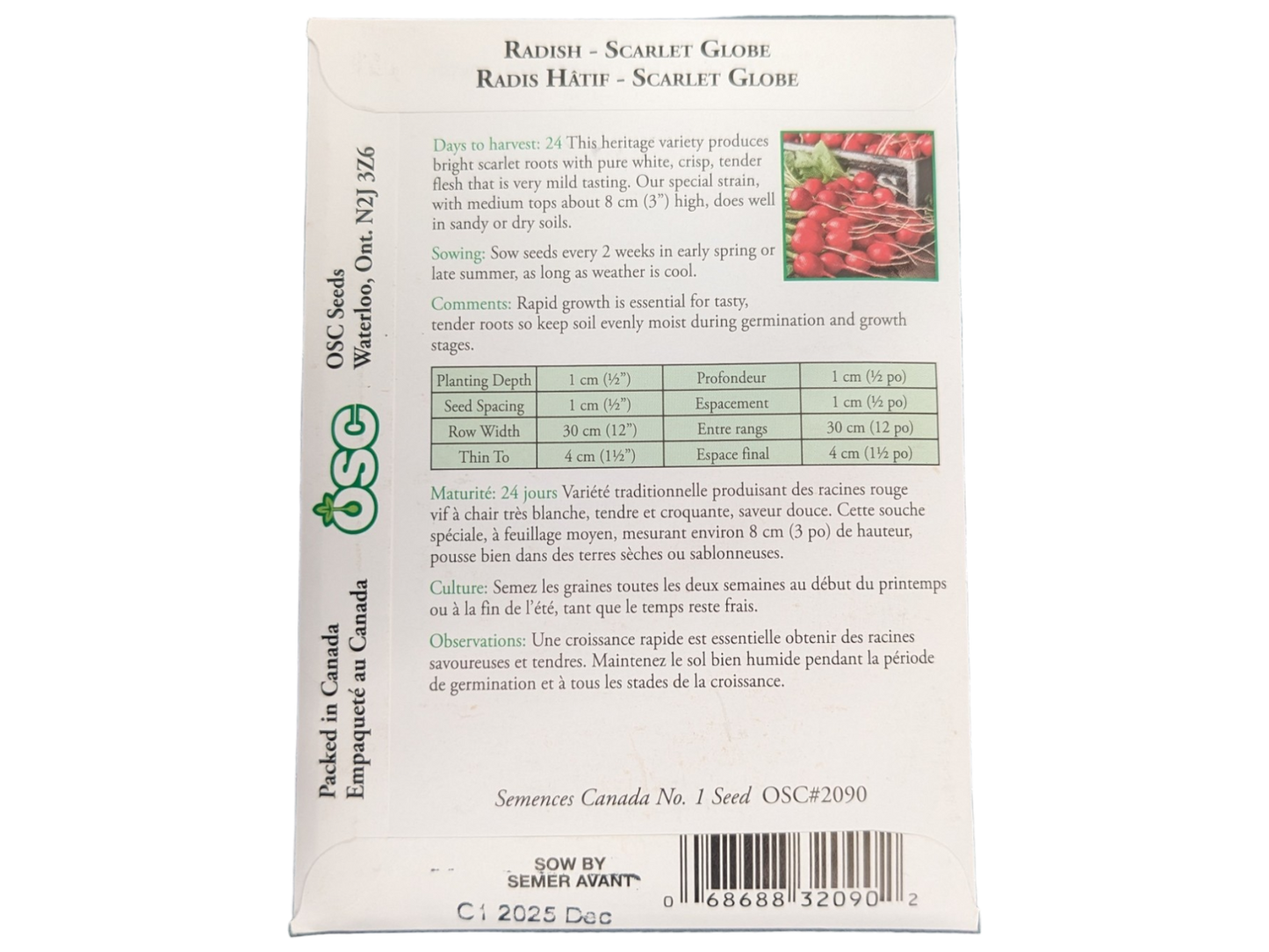 Radish Scarlet Globe