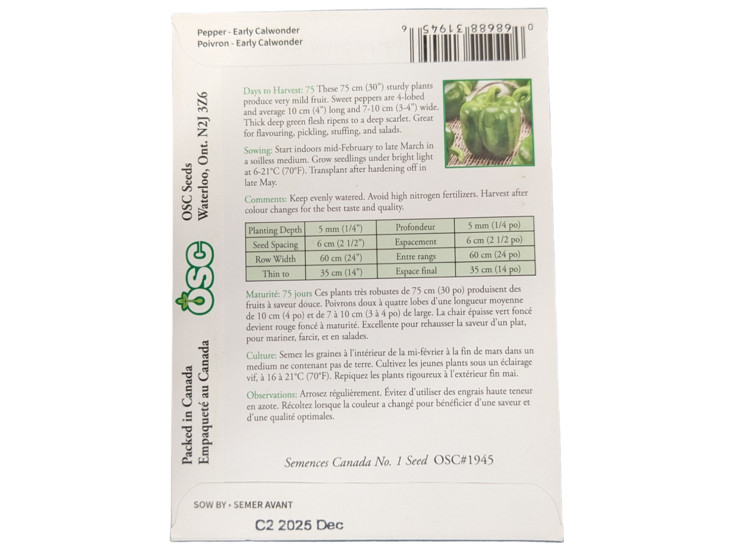 Pepper Early Calwonder