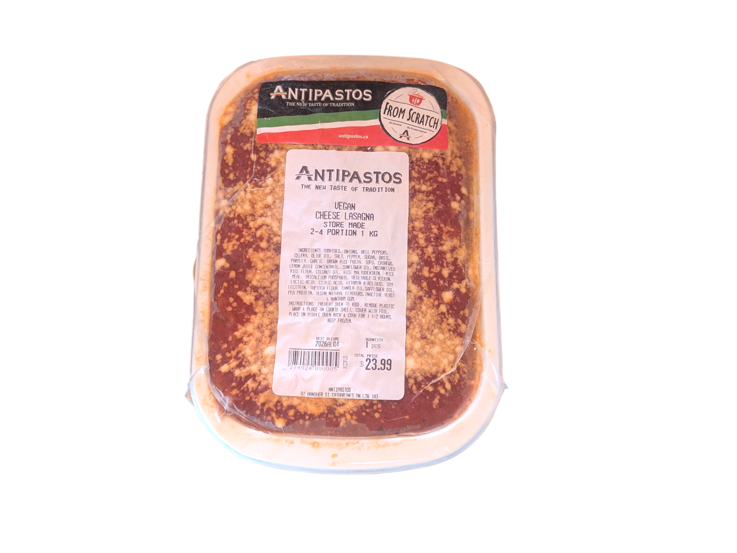 Vegan Cheese Lasagna 1KG - Antipastos