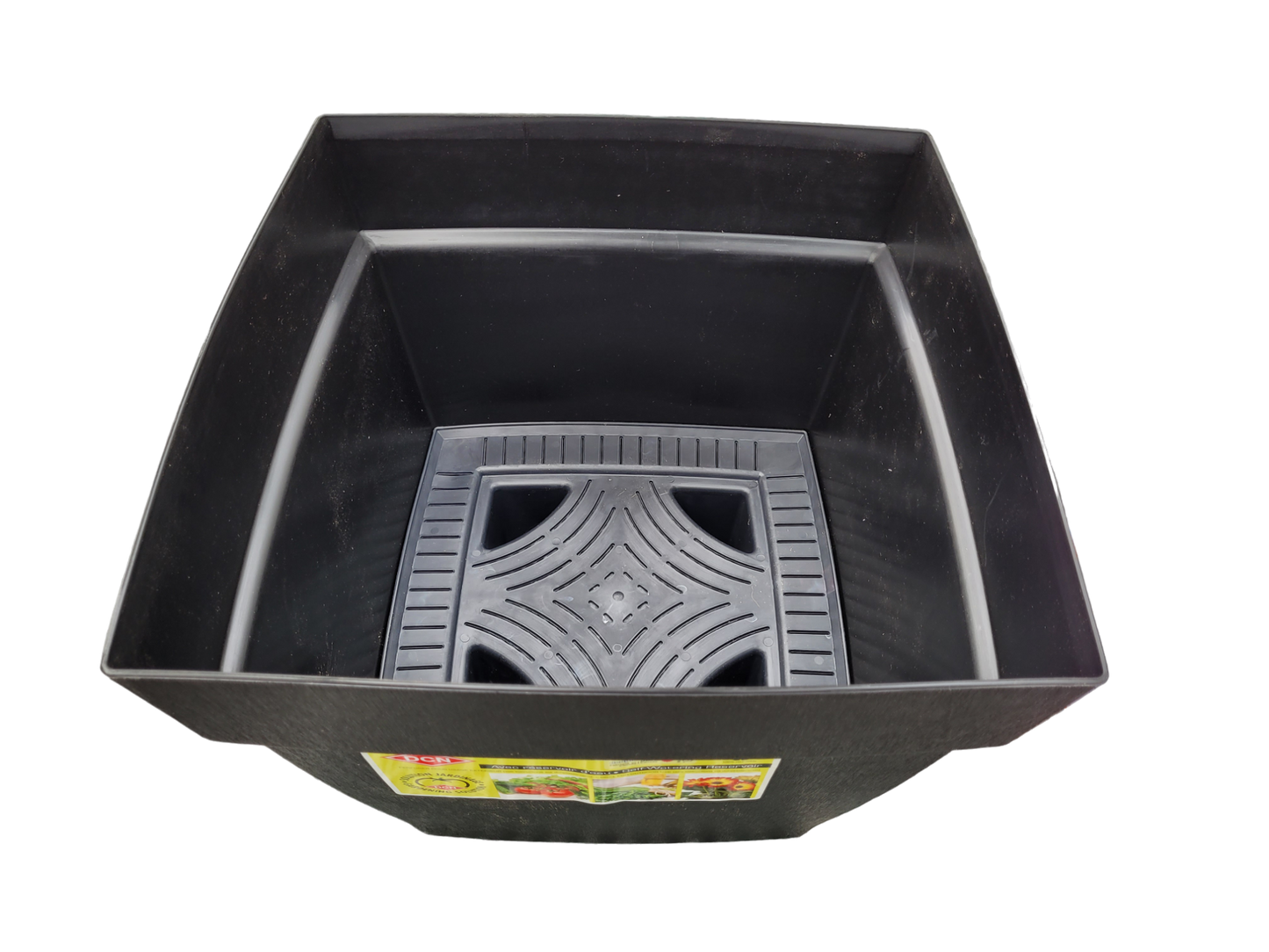 Harmony 16", Self-Watering patio planter - black