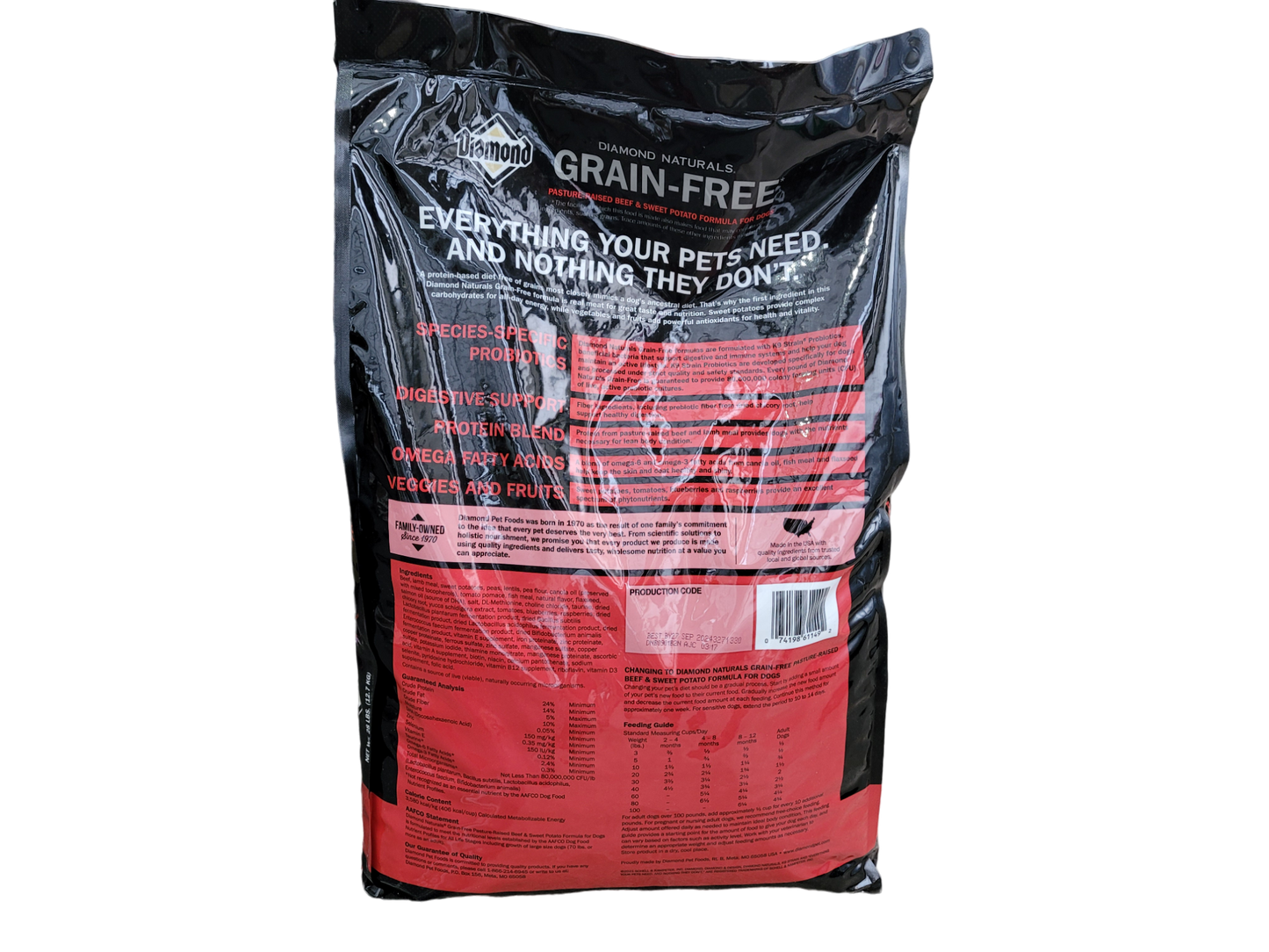 Diamond Naturals Grain free - Beef & Sweet Potato 28lb