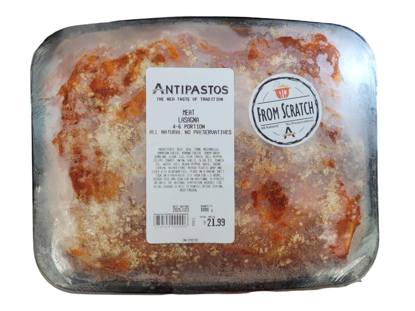 Meat Lasagna 4-6 Portion