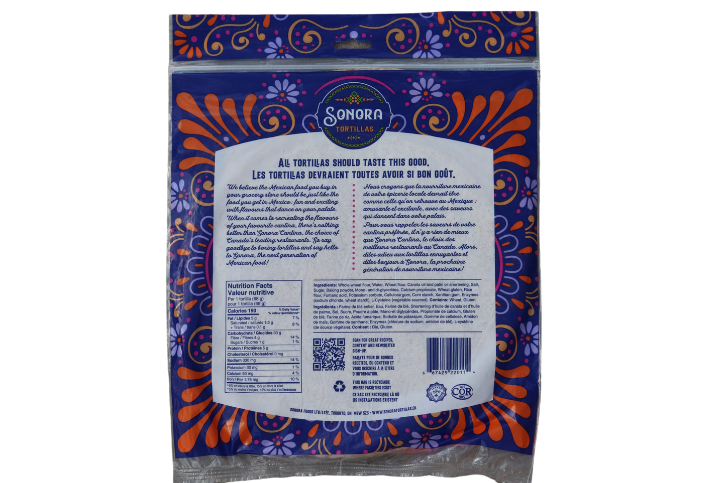 10" Whole Wheat Tortillas - Frozen