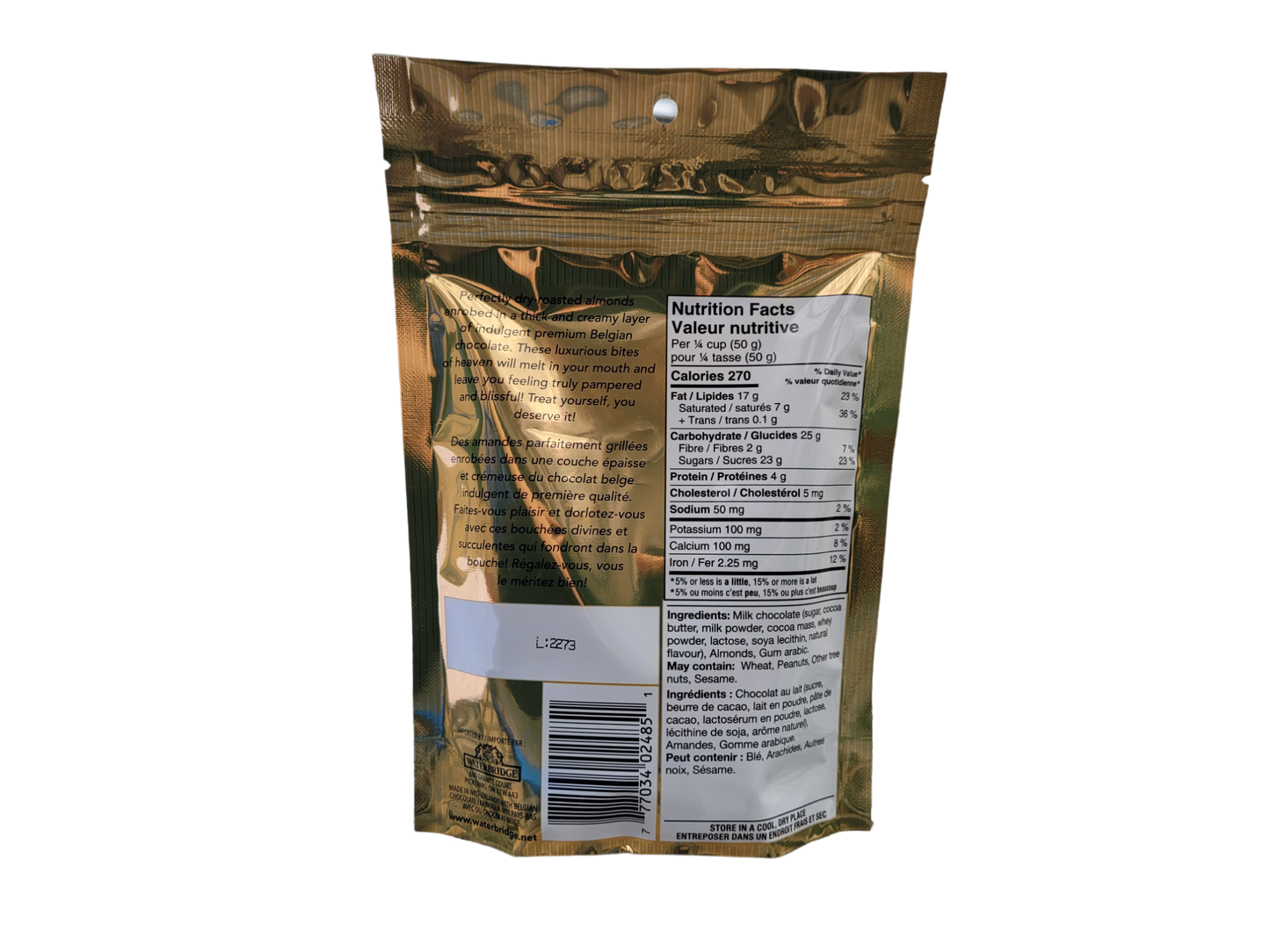 Waterbridge chocolate covered almonds