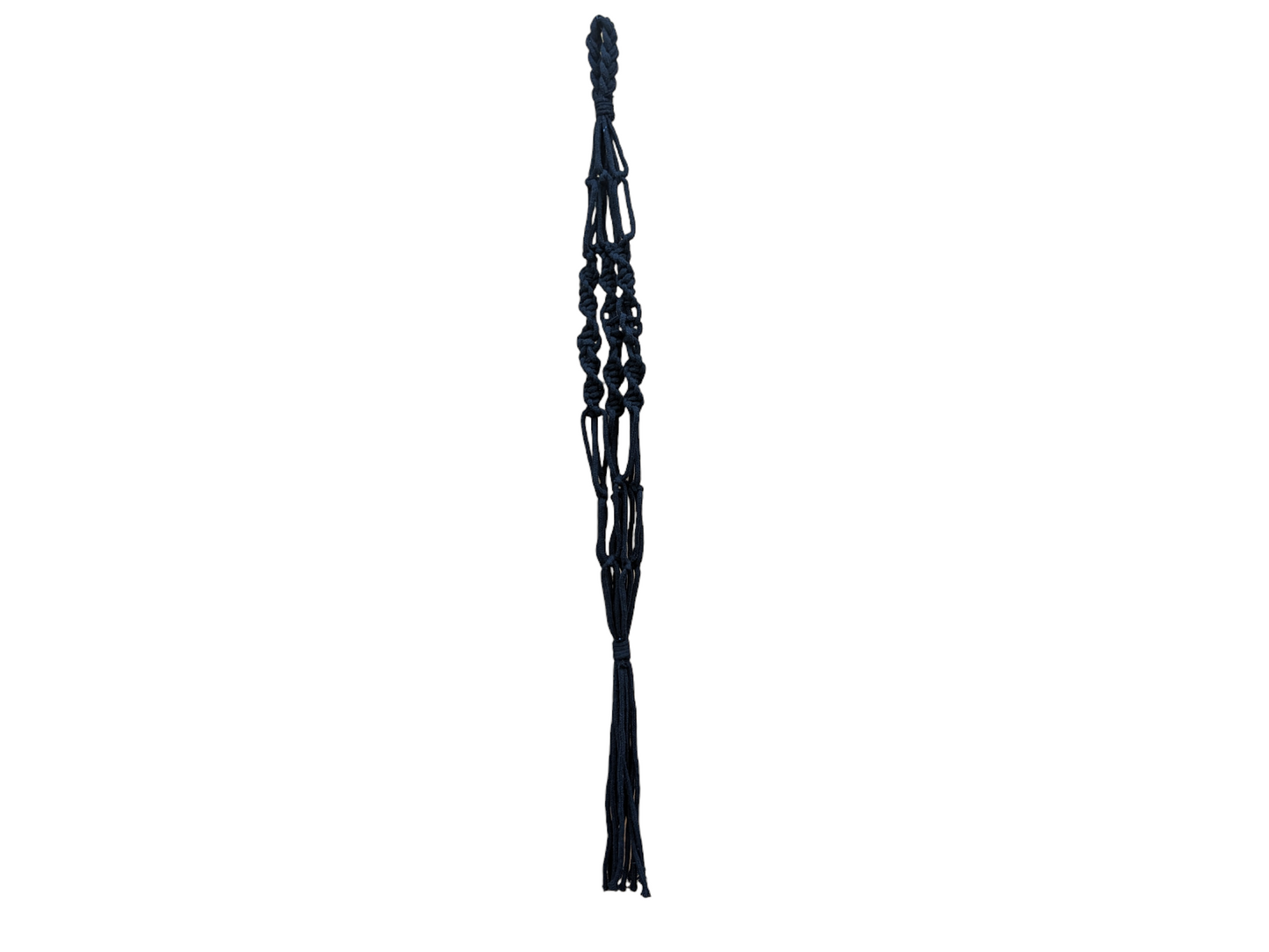 Black Macrame Planter Hanger 33"