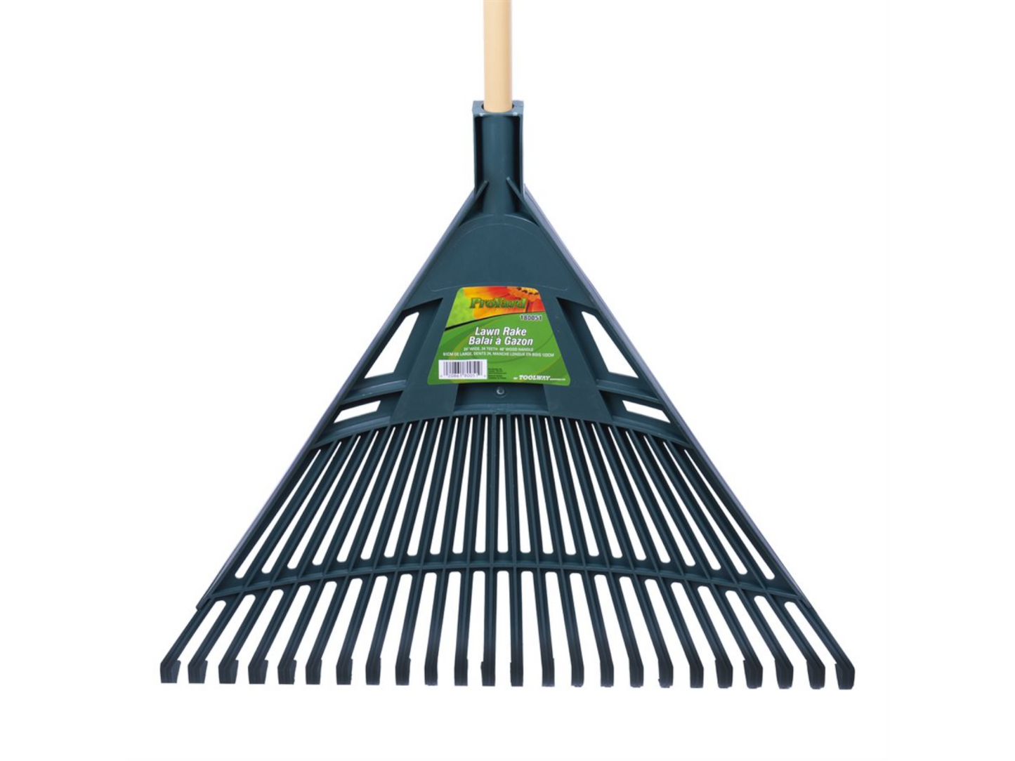 Leaf Rake Poly 24" Fan Head 48" Wood Handle