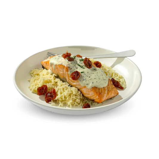 Salmon with Sundried Tomatoes and Rice