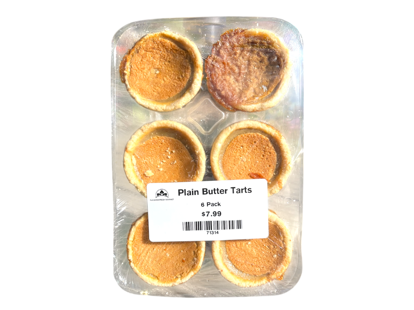 Homemade Plain Butter Tarts - 6 pack - Frozen