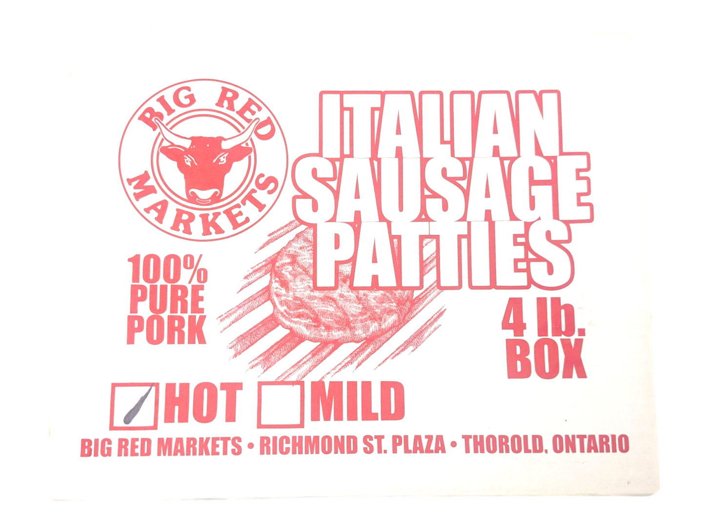 Hot Italian Sausage Patties (4lbs)