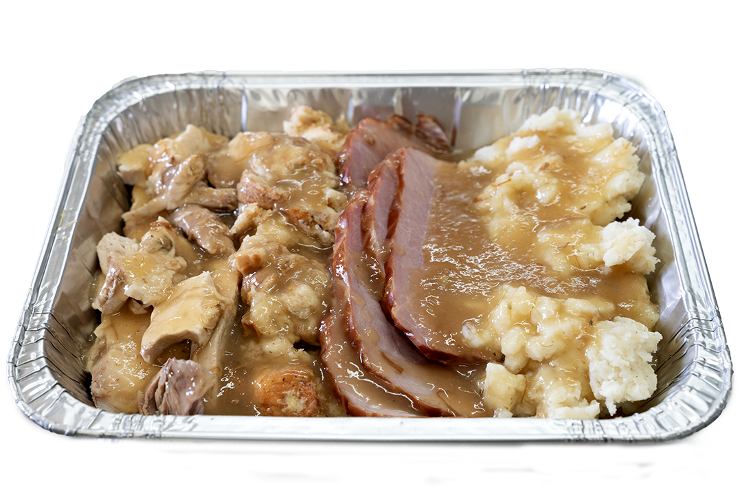 Turkey and Ham with stuffing and mashed potatoes - 2kg