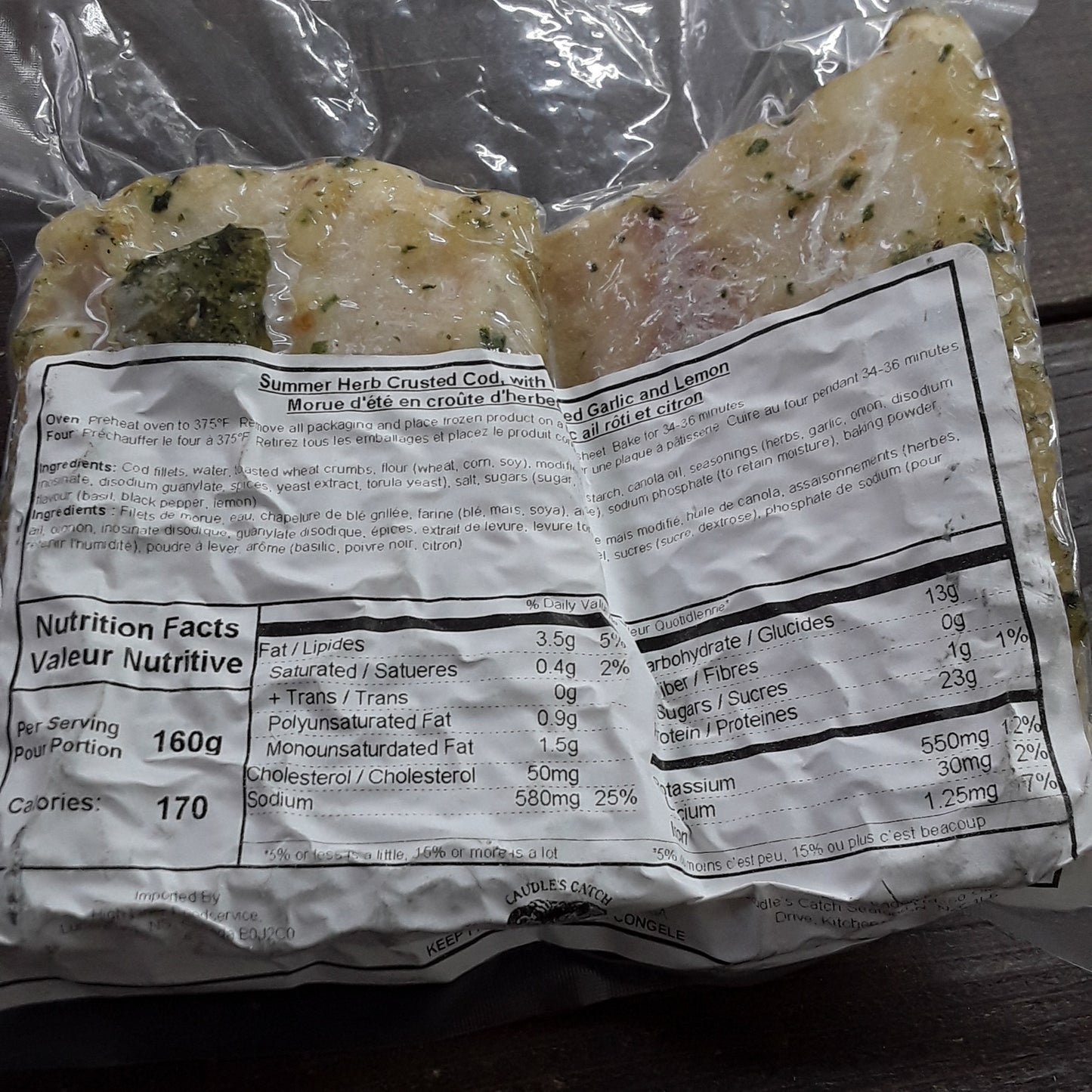 Wild Canadian Summer Herb Crusted Cod - Frozen