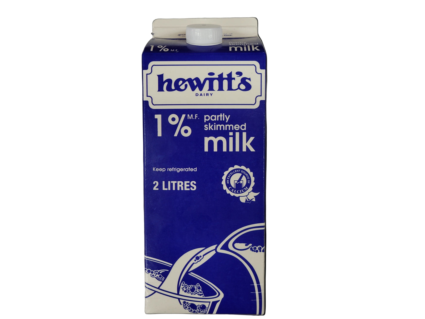 Carton of Hewitt's Dairy milk on a white background