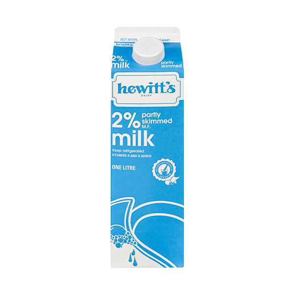 Hewitt's Milk 2% - 1L Carton