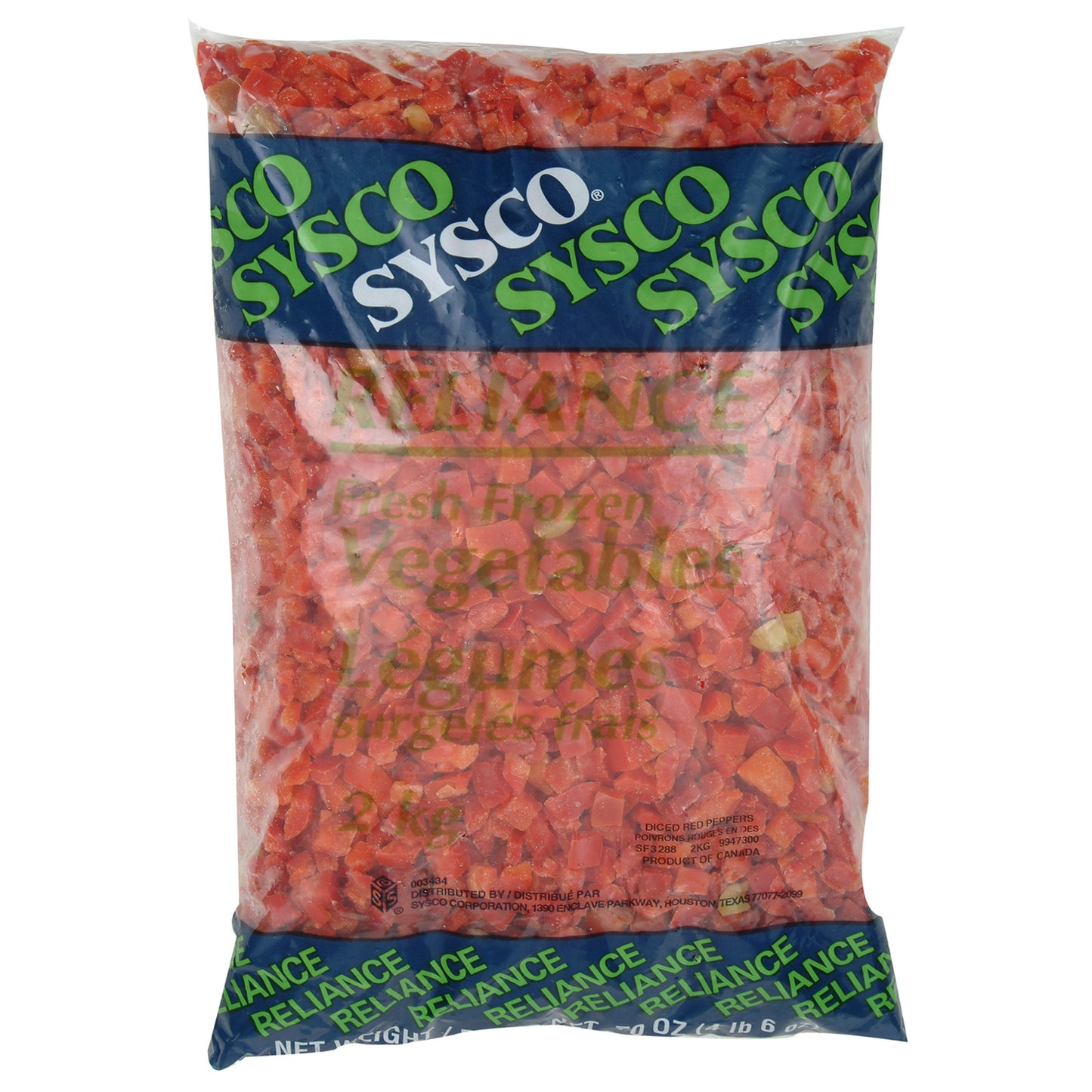 Frozen Diced Red Peppers - 2kg