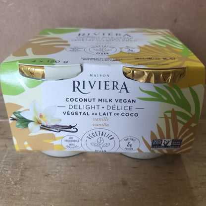 Riviera Coconut Milk Vegan Delight Yogurt - Vanilla -4x120g