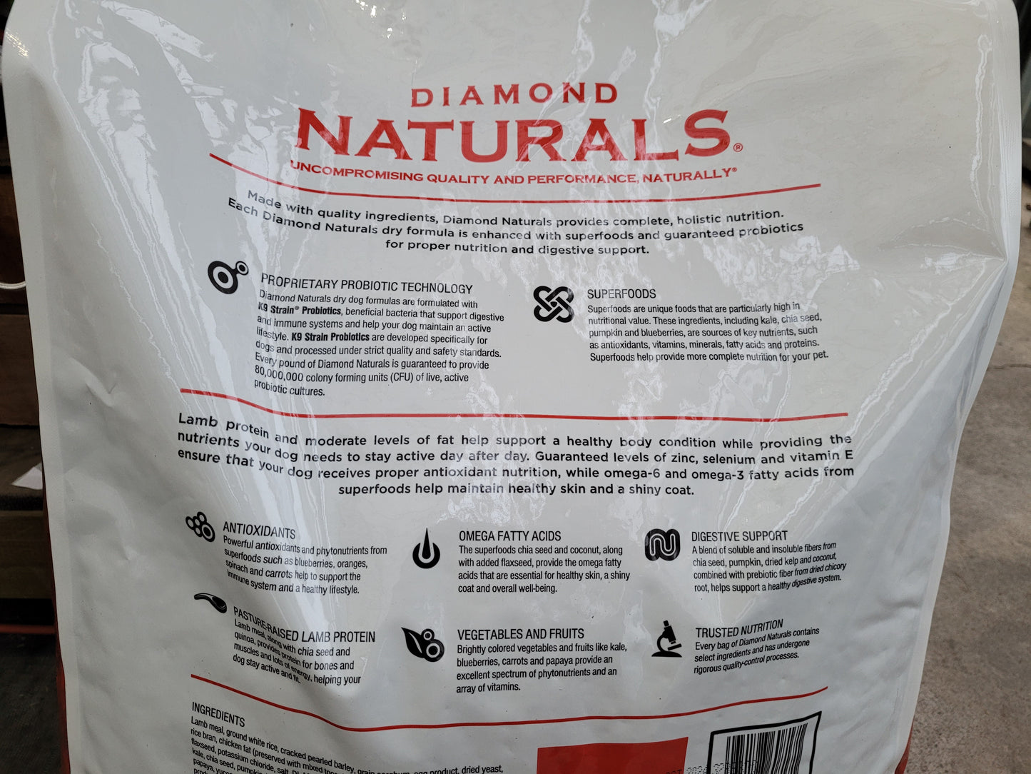 Diamond Naturals Adult Dog - lamb & Rice 40lbs