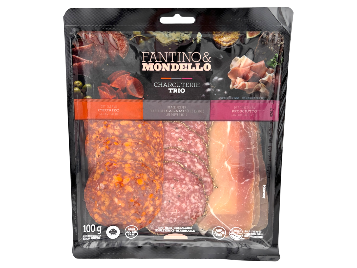 Charcuterie Trio - Sliced Chorizo, Salami, and Prosciutto - 100g