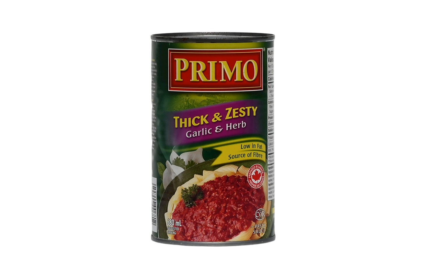 Primo Thick & Zesty Pasta Sauce - Garlic & Herb - 680ml