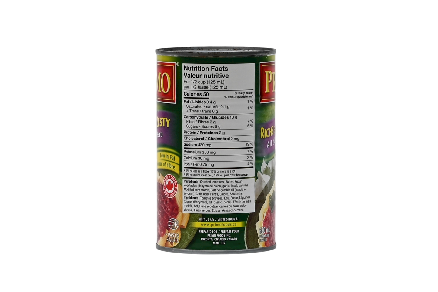 Primo Thick & Zesty Pasta Sauce - Garlic & Herb - 680ml