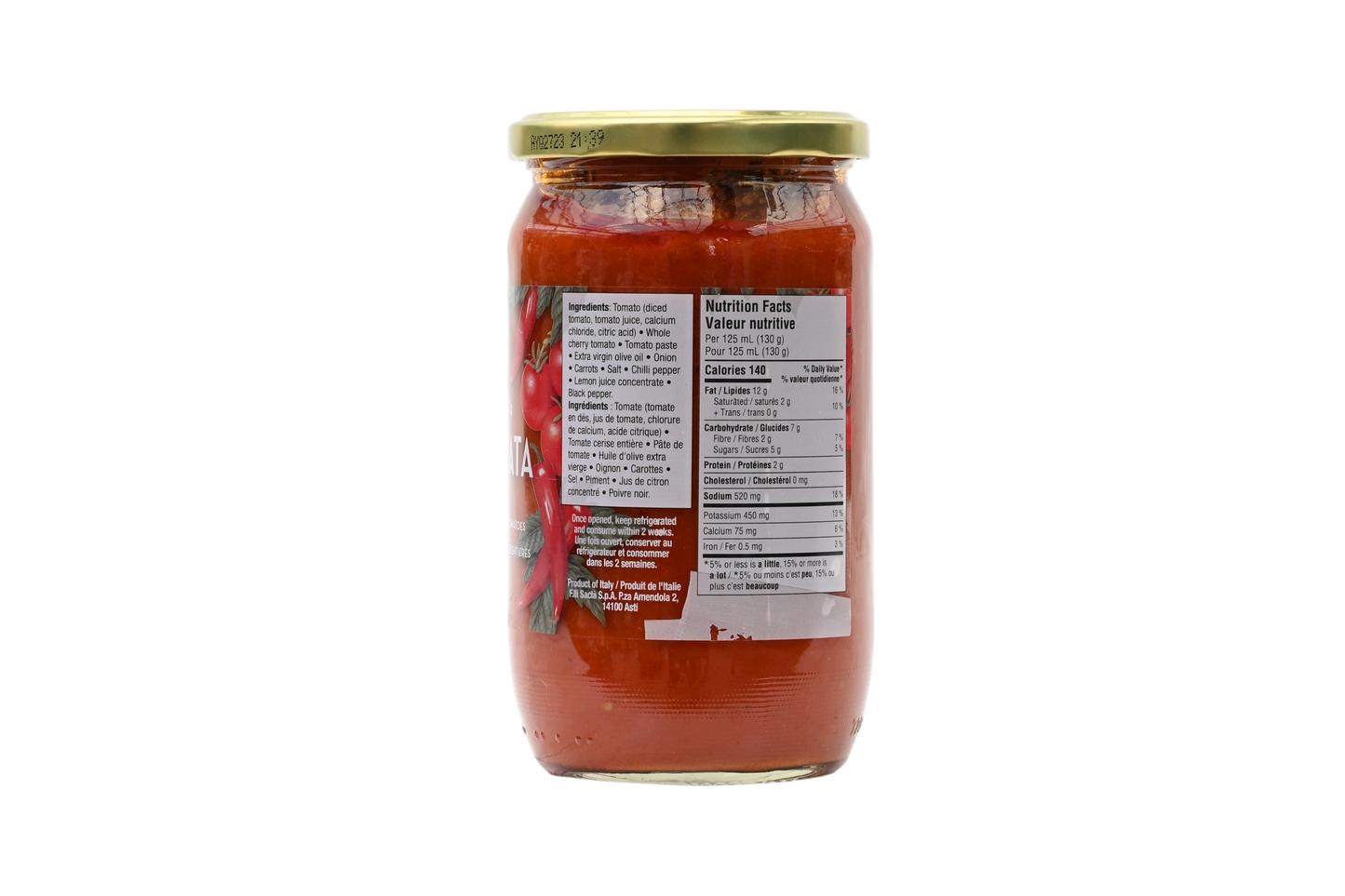 Sacla Arrabbiata Sauce (Spicy) - 655ml